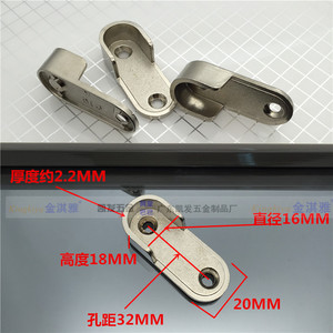 Kaifa Jinqiya <b>Wardrobe</b> Clothes Rail Support 16mm Flat Tube Nickel Plating Wall Mount Alloy <b>Hardware</b> - Product Image 2