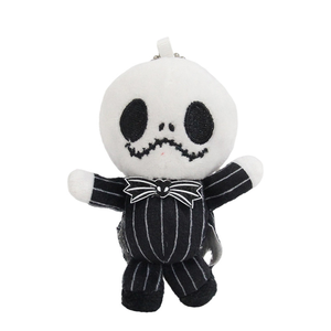 Porte-clés en peluche <span class=keywords><strong>Jack</strong></span> Skellington de 4 pouces, poupée moelleuse et souple, prix de machine à griffes d'Halloween pour sacs de fête d'enfants - Product Image 1