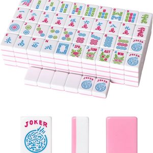 Mahjong Americano Mini, Mahjong de Viaje Portátil, Mahjong Pequeño con Fichas de Mahjong de Manivela, Estilo Americano, Tarjeta G - Product Image 1