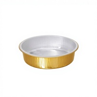 Barquette jetable en aluminium doré HBOLE Y140-410 avec couvercle en PP, emballage alimentaire à emporter, boîte repas commerciale scellée de 410 ml