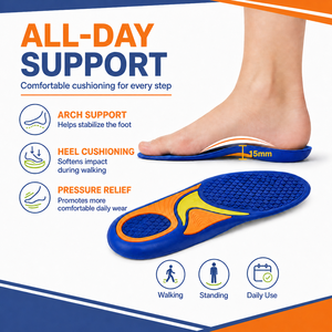 OEM ODM Shock Absorbing Heel <b>Cushion</b> Breathable Comfort TPE Arch Support Insoles Shoe <b>Inserts</b> <b>for</b> Walking Work Sports - Product Image 2