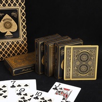 Cartes de poker Texas Hold'em de qualité supérieure, uniques, avec bordures dorées et argentées, cartes à jouer en plastique PVC imperméables avec une grande police pour les jeux de société