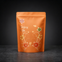 Sachets d'emballage alimentaire en PE imprimés à motif floral, mats, avec fenêtre, auto-scellants, pour chewing-gum, lait, gelée, noix, fruits secs