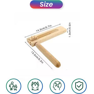 Castalettes en bois à manivelle, bruiteuses, à main, pour faire du bruit, jouets traditionnels - Product Image 2