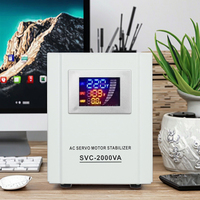 SHGF SVC-2000VA 2kVA 110V 220V Régulateur de tension automatique monophasé à servomoteur avec bobine en cuivre pur, affichage intelligent 50/60Hz