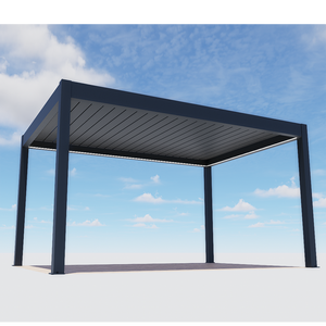 China Foshan Hanrui Personalizable Barato Jardín Materiales <span class=keywords><strong>de</strong></span> construcción Metal Estructura <span class=keywords><strong>de</strong></span> <span class=keywords><strong>hierro</strong></span> forjado Perfil Gazebo Pérgola - Product Image 4