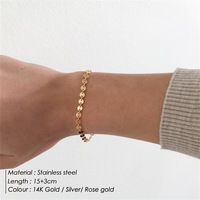 Ensemble de bracelets minimalistes en acier inoxydable pour femmes, avec chaîne fine et maillons cubains superposés