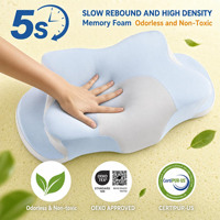 Oreiller cervical ergonomique en mousse à mémoire de forme à récupération lente et rafraîchissante pour le soutien du cou et le soulagement de la douleur