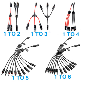 Y adaptor paralel konektor kabel cabang PV surya tipe Y 1500V DC 50A 1 ke 2 3 4 cara konektor Panel surya