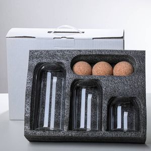 <span class=keywords><strong>Set</strong></span> di Barattoli in Vetro Trasparente Moderni e di Lusso 500ml 800ml 1200ml Ermetici con Coperchio in Sughero per Conservazione Alimenti Freschi - Product Image 5