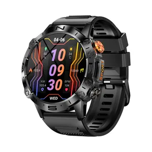 Karen M Hot AMOLED Relógio Inteligente K59 com Alça de Camuflagem, 1,43 polegadas 466*466 Display 380mAh Bateria Telefone Chamada Fitness Smartwatch