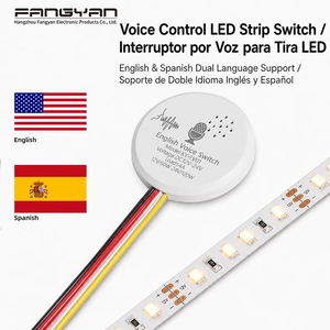 Interrupteur à capteur de gradation intelligent à commande vocale anglaise DC12V 5A pour éclairage LED, meubles, armoire - Product Image 1