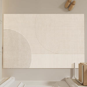 พรมเช็ดเท้าทรงเรขาคณิตสมัยใหม่ รูปทรงสี่เหลี่ยมผืนผ้า ทำจาก PVC ซักทำความสะอาดได้ สำหรับทางเข้าบ้าน ลายทาง - Product Image 2