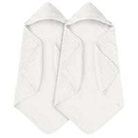 Ensemble de serviettes de bain à capuche pour bébé en mousseline tissée couleur unie Morandi élégant 90x90cm, respirant, en pur coton, pour nouveau-né, pour chambre de bébé