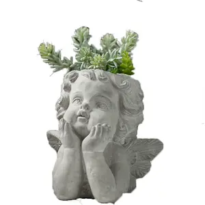 Hot Selling Creative Art Karakter Standbeeld Craft Succulent Potten Standbeeld Home Decoratie Hoek Cement Bloempot
