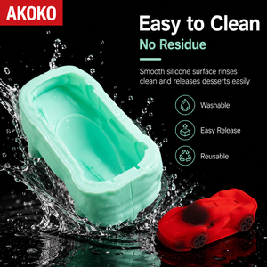 Moule en silicone AKOKO 3D pour voiture de sport, qualité alimentaire, antiadhésif, pour chocolat, crème glacée, <span class=keywords><strong>d</strong></span>écoration de gâteaux <span class=keywords><strong>d</strong></span>'<span class=keywords><strong>anniversaire</strong></span>, DIY - Product Image 4