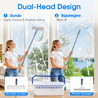 Nettoyeur de vitres et grattoir en microfibre pour intérieur et extérieur, vitres, verre, nettoyage multifonctionnel du pare-brise de voiture
