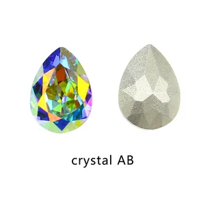 Teardrop Crystal AB color Rhinestones Point Back K9 piedra de lujo al por mayor cuentas de cristal sueltas para joyería accesorios de Arte de uñas