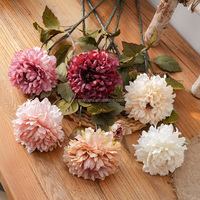 Bunga Peony Sutra Vintage Tangkai Tunggal untuk Dekorasi Pernikahan Musim Gugur, Bunga Artifisial Oranye Terakota untuk Dekorasi Vas Lantai Tinggi