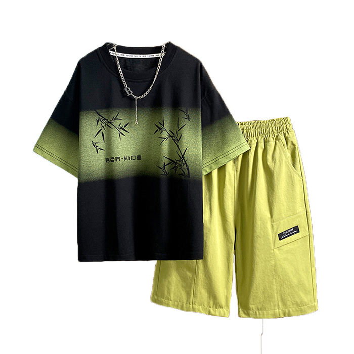 Bca Best Seller Casual Cotton Fabric Boys Clothing Sets Full Neck T-shirts For Outdoor Activewear Chinese Print
