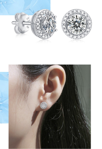 Pendientes de Moissanita de 0.5 Quilates, Color D, Joyería de Carbonita Moderna para Chicas - Product Image 5