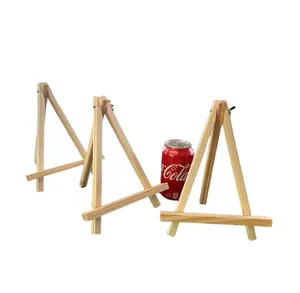 6 Pack of U.S. Art Supply 8 Small Natural Wood Display Easel, A-Frame Artist  Painting Party Tripod Mini Tabletop Stand 