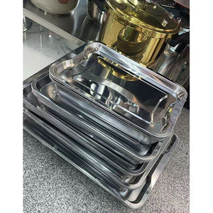 Múltiples especificaciones están disponibles Bandeja para servir Utensilios para hornear Bandeja de comida Bandeja Buffect de cocina Placa cuadrada de acero inoxidable - Product Image 3