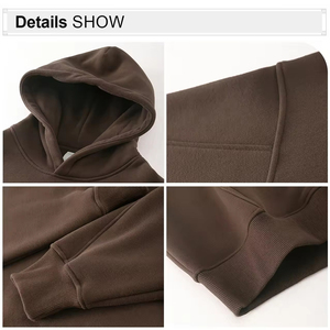 Hommes de qualité supérieure automne hiver sweats à capuche lourds impression personnalisée couleurs unies marque de mode plaine teint techniques - Product Image 5