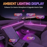 Lampe d'ambiance Symphony 256 couleurs, connexion Bluetooth sans fil, sans modification de câblage, pour kit de décoration intérieure Tesla Model 3