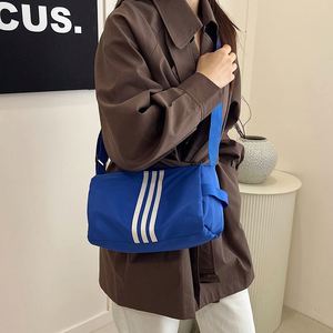 Sporty 3-Stripe Mini Barrel <b>Bag</b>, Lightweight Nylon Cylinder Crossbody <b>Bag</b> for Men Women, Casual Small Messenger Shoulder Pouch - Product Image 1