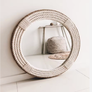 <span class=keywords><strong>Espejo</strong></span> Circular de Pared <span class=keywords><strong>con</strong></span> Marco de <span class=keywords><strong>Cuerda</strong></span> Hecho a Mano <span class=keywords><strong>para</strong></span> Decoración de Casas de Playa Costeras, Baños Náuticos y Arte de Pared Decorativo <span class=keywords><strong>para</strong></span> el Hogar - Product Image 3