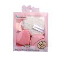 Ensemble de 4 éponges démaquillantes en microfibre, éponge nettoyante pour le visage, éponge et brosse nettoyante douces, kit de nettoyage du visage