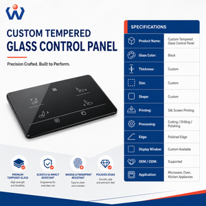 <span class=keywords><strong>Verre</strong></span> trempé industriel OEM pour écran tactile ultra-fin, panneau pour appareils de cuisine intelligents, forme plate - Product Image 2