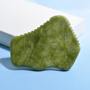 HZ Crystal Crafts Natural Green Jade Stone Guasha Facial Skincare Scraper Logotipo personalizado Body Face Massage <span class=keywords><strong>Jadeite</strong></span> <span class=keywords><strong>Gua</strong></span> <span class=keywords><strong>Sha</strong></span> Tool - Product Image 3