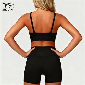 东莞杰金排汗2件实心高腰松紧腰运动健身瑜伽服女士 - Product Image 2
