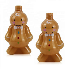 Vente en gros de bouteilles de Noël mignonnes de 320ml en forme de complication PET pour bébé poupée ours dessin animé pompe pour enfants bouteilles de shampooing et d'après-shampooing - Product Image 1