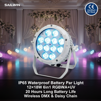 Projecteurs LED sans fil étanches CE 12x18W RGBWAUV pour scène, éclairage de scène sans fil sur batterie pour DJ et mariages