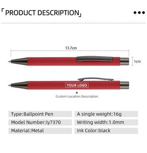Customizable 1.0mm Black Gel <b>Pens</b> Office Stationery with Rubber Touch Ballpoint and Press Button New Promotion Metal Material - Product Image 2