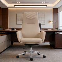Chaise de bureau ergonomique pivotante en cuir, mobilier de bureau, chaise de direction à dossier haut, ensemble chaise de bureau et bureau d'ordinateur