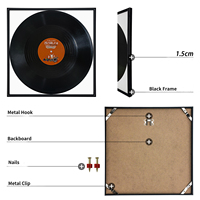 Cadre photo LP Record Cadre en plastique pour disque vinyle pour tenture murale avec plexiglas Poster Record Lp Wall Fame Display