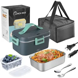 Scatola da pranzo elettrica per scaldabagno portatile In acciaio inox 2-In-1 portatile per lo scaldabagno per auto casa ufficio