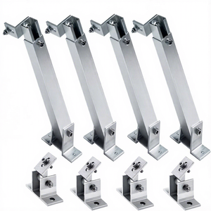 Supports de montage photovoltaïque en aluminium pour panneaux solaires sur <span class=keywords><strong>toit</strong></span> <span class=keywords><strong>plat</strong></span>, inclinables avant/arrière, résistants à 130 mph - Product Image 1