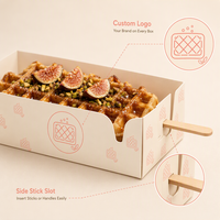 Boîte à gâteau roulé coulissante personnalisée avec poignée pour gaufres, mousses, cupcakes, pâtisseries, desserts à emporter