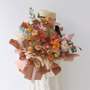 Giấy gói hoa màu trơn chất liệu BOPP cao cấp phong cách Hàn Quốc, giấy gói bó hoa hồng màu trơn, chống thấm nước, chất liệu PVC - Product Image 6