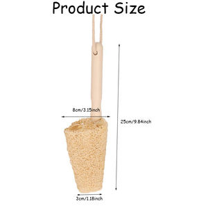 Brosse à bouteille en éponge naturelle de loofah avec manche en bois, pour la vaisselle de cuisine et les articles de toilette - Product Image 5