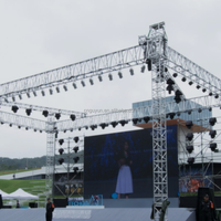 Structure de toit en alliage d'aluminium modulaire, capacité de charge de 500 kg, installation rapide, certifiée TUV, éclairage de scène extérieur, événementiel