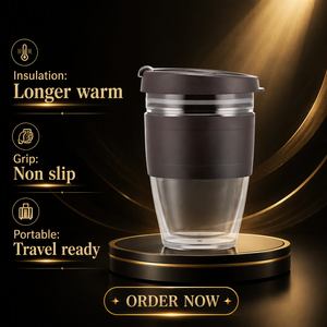 Mug de voyage <span class=keywords><strong>à</strong></span> double paroi <span class=keywords><strong>Bodum</strong></span> Joy Cup 8/12 oz, écologique, eau bouillante directement du robinet, plastique, passe au lave-vaisselle, pour adultes - Product Image 2