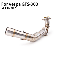 Pour piaggio vespa gts 300 2007- 2017 2018 2019 2020 moto sans lacet silencieux d'échappement mi-tube gts300