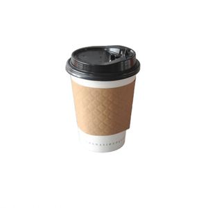 Couvre-gobelet en papier blanc biodégradable écologique à paroi simple de 12 oz, imprimé flexo avec logo personnalisé Realpack, pour vin et whisky - Product Image 6