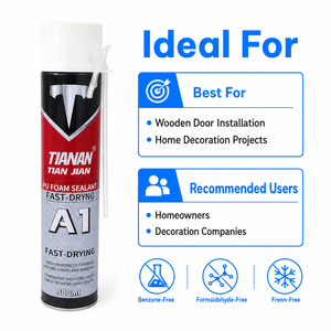 Scellant en mousse de polyuréthane personnalisé TIAN JIAN A24 500 ml, séchage rapide, adhésif PU monocomposant pour la construction de portes et de fenêtres - Product Image 4